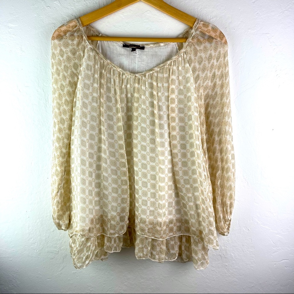 Piazza Roma Bohemian Style Delicate Silk Top XS